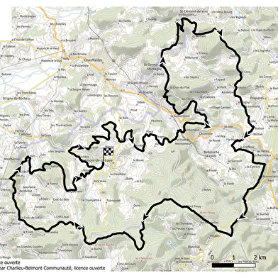 Itinéraire VTT : circuit 24 noir, base Belmont-de-la-Loire